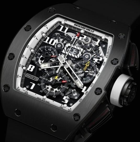 Richard Mille Replica Watch RM011 America White DLC Black
